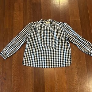 M.A.B.E Checkered Blouse with ruffle collar